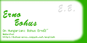 erno bohus business card